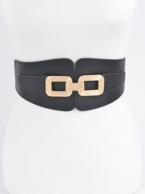Wide Metal Link Plus Size Elastic Belt